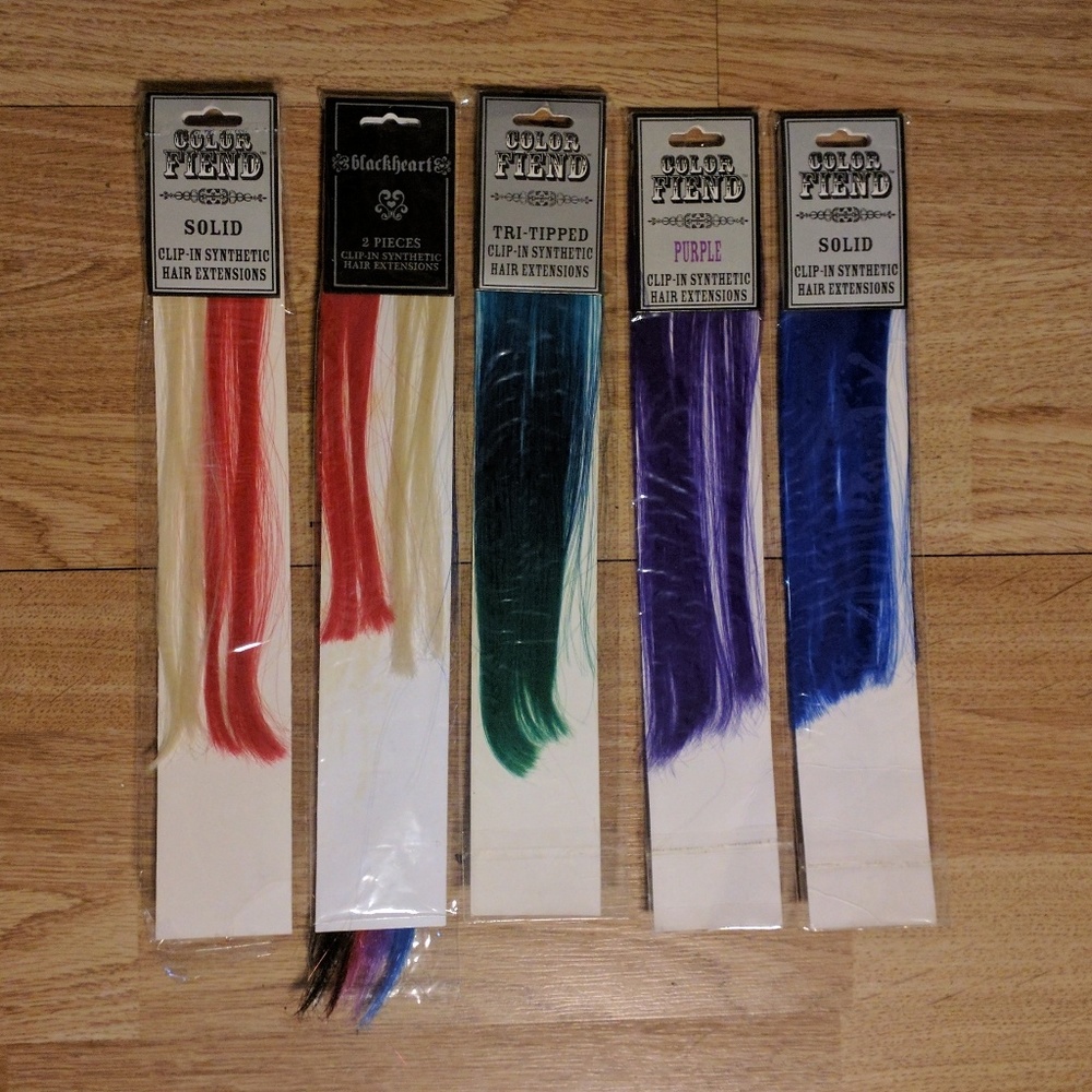 Ladies Clip in Colorful Synthetic Hair Extensions